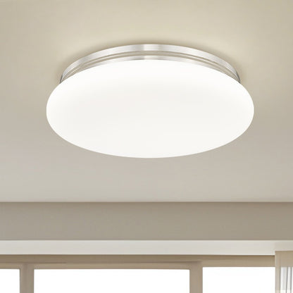 Soleil 1 Light Brushed Nickel Flush Mount