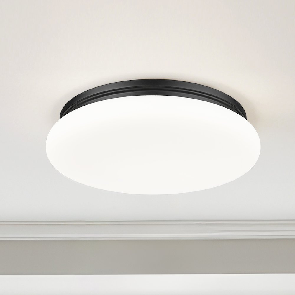 Soleil 1 Light Matte Black Flush Mount