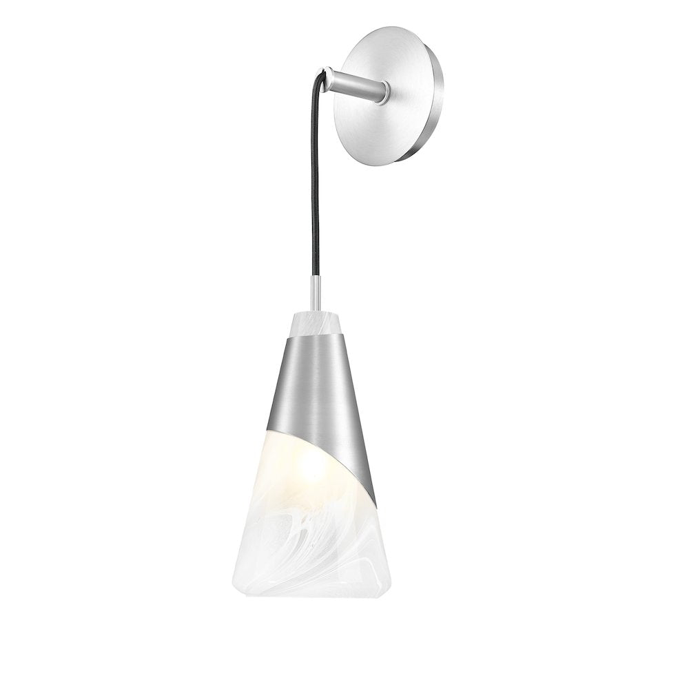 Z-Lite Aimie 1 Light Wall Sconce, Brushed Nickel