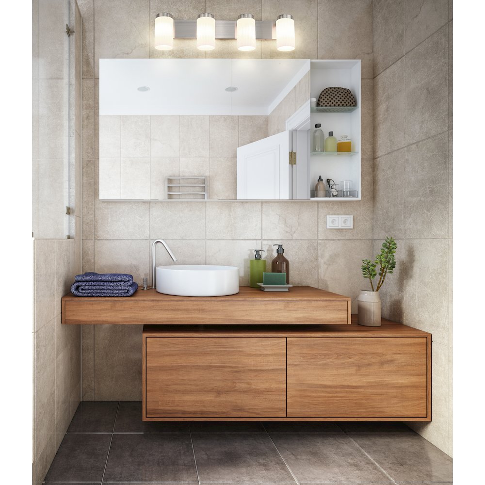 Z-Lite Burk 4 Light Vanity, Brushed Nickel