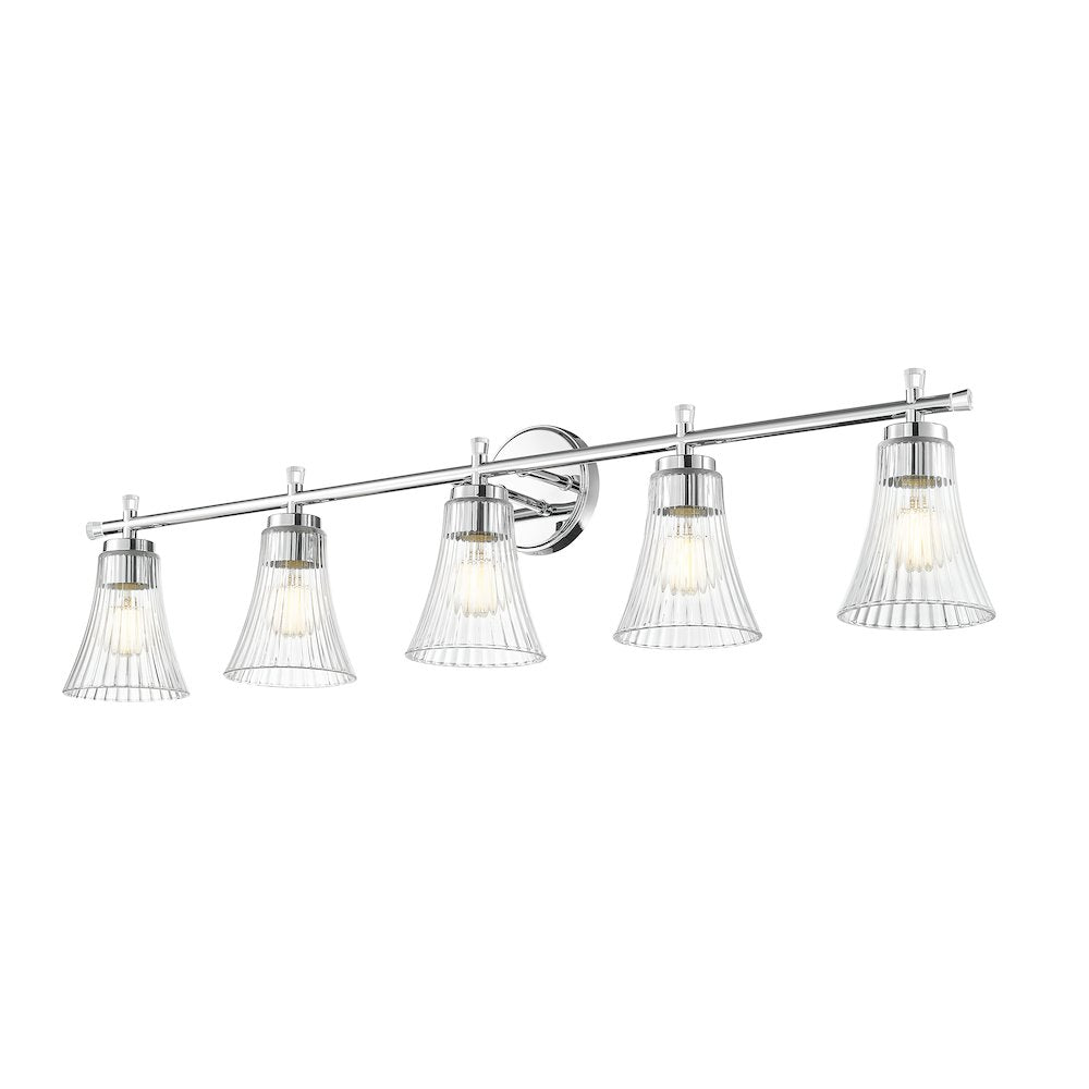 Z-Lite Belle 5 Light Vanity in Chrome color, Steel frame