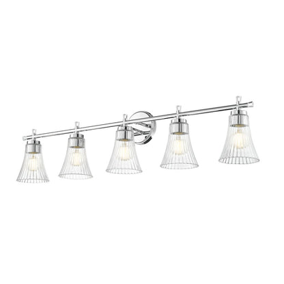 Z-Lite Belle 5 Light Vanity in Chrome color, Steel frame