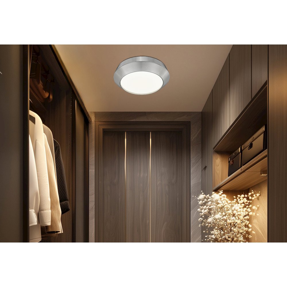 Z-Lite 1 Light Flush Mount, Brushed Nickel