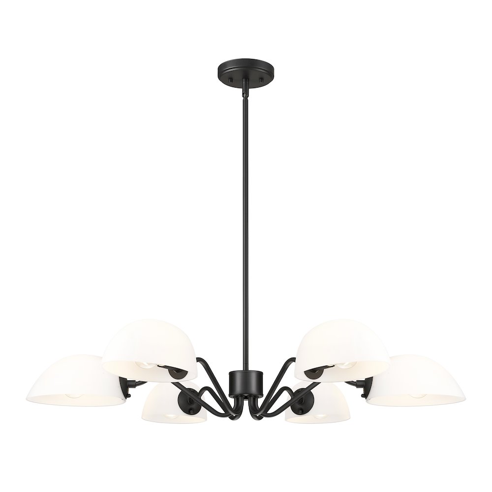 Z-Lite 6 Light Chandelier, Matte Black
