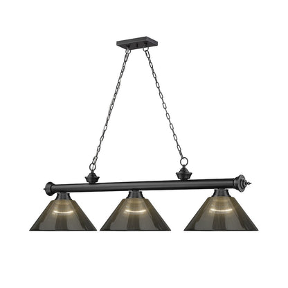 Z-Lite Cordon 3 Light Billiard, Steel Frame, Smoke Shade Color