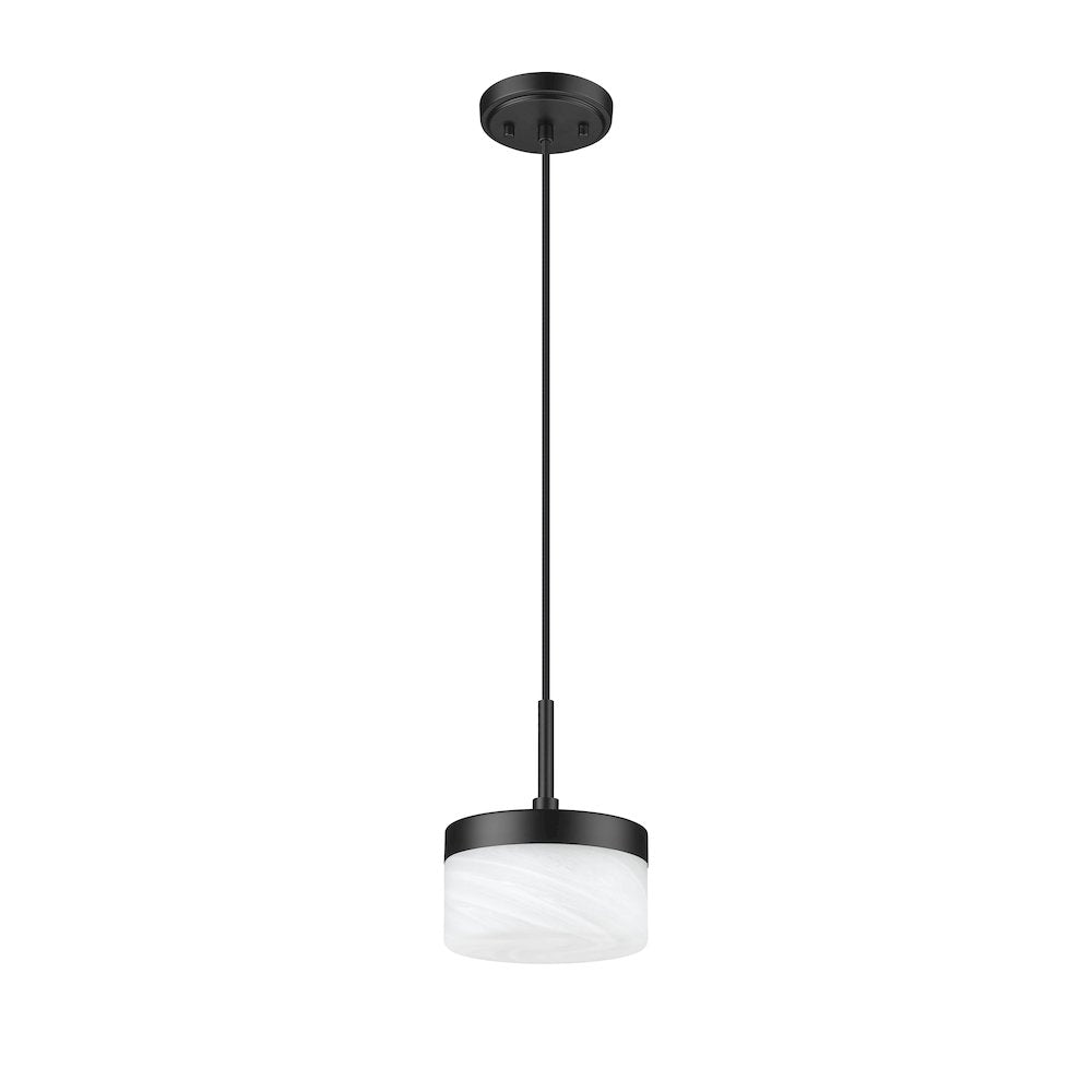 Z-Lite 1 Light Pendant, Matte Black