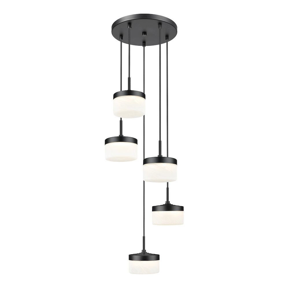 Z-Lite 5 Light Chandelier, Matte Black