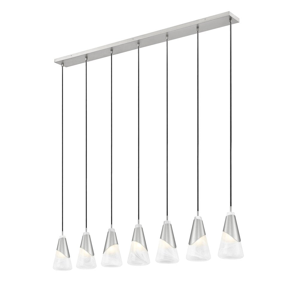 Z-Lite Aimie 7 Light Linear Chandelier, Brushed Nickel