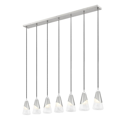 Z-Lite Aimie 7 Light Linear Chandelier, Brushed Nickel