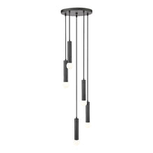 Z-Lite Stari 5 Light Chandelier in Matte Black color, Steel frame