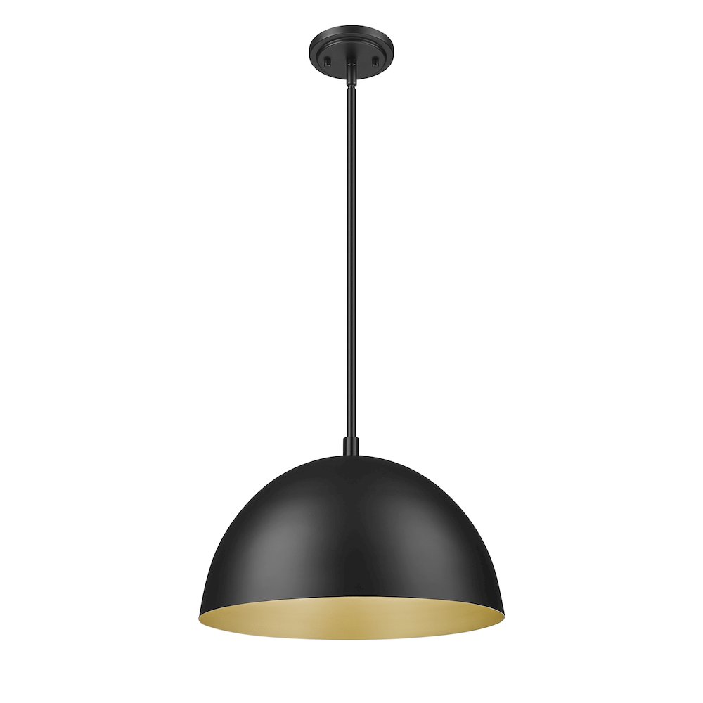 Z-Lite 1 Light Pendant, Matte Black