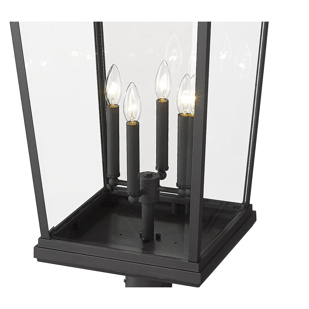 Z-Lite Beacon 4 Light Outdoor Post Mounted Fixture, Black