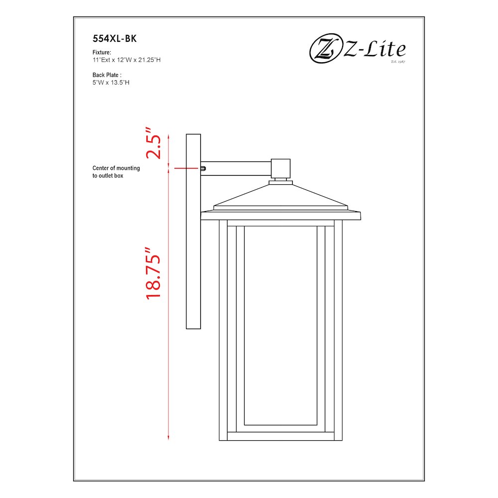 Z-Lite 3 Light Outdoor Wall Light