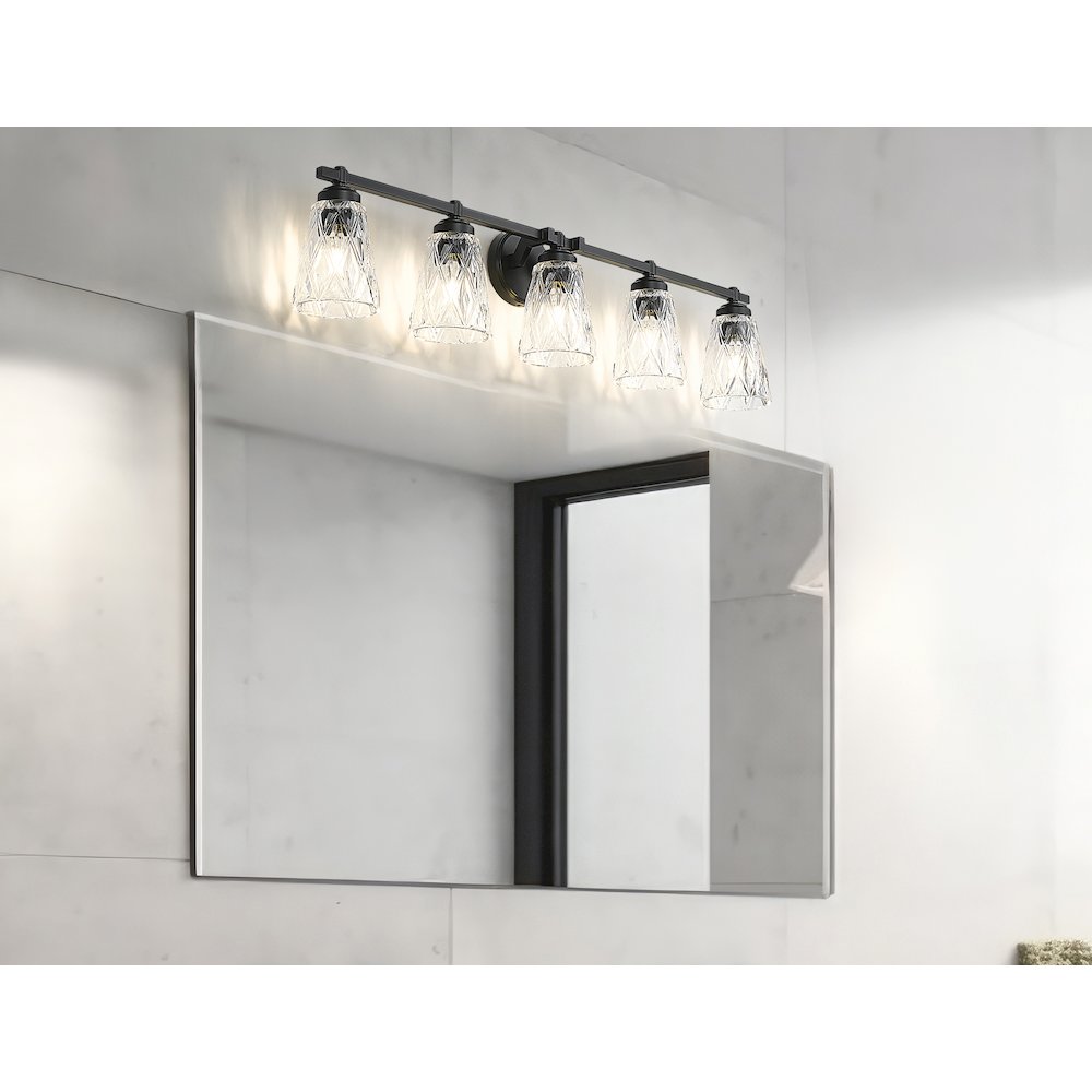 Z-Lite 5 Light Vanity, Matte Black