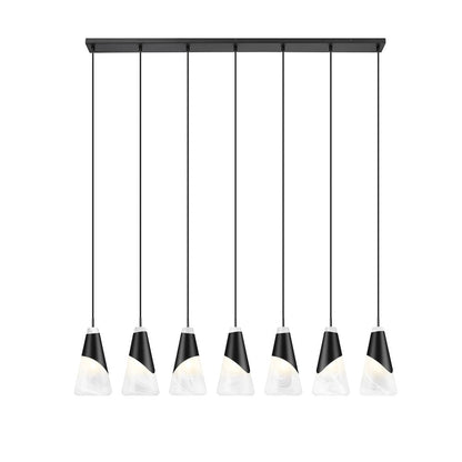 Z-Lite Aimie 7 Light Linear Chandelier, Matte Black