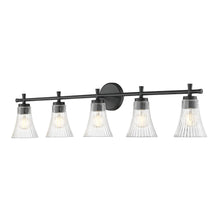 Z-Lite Belle 5 Light Vanity in Matte Black color, Steel frame