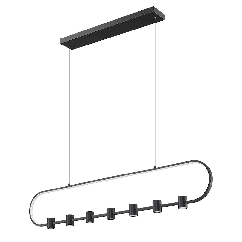 Z-Lite 7 Light Linear Chandelier, Matte Black