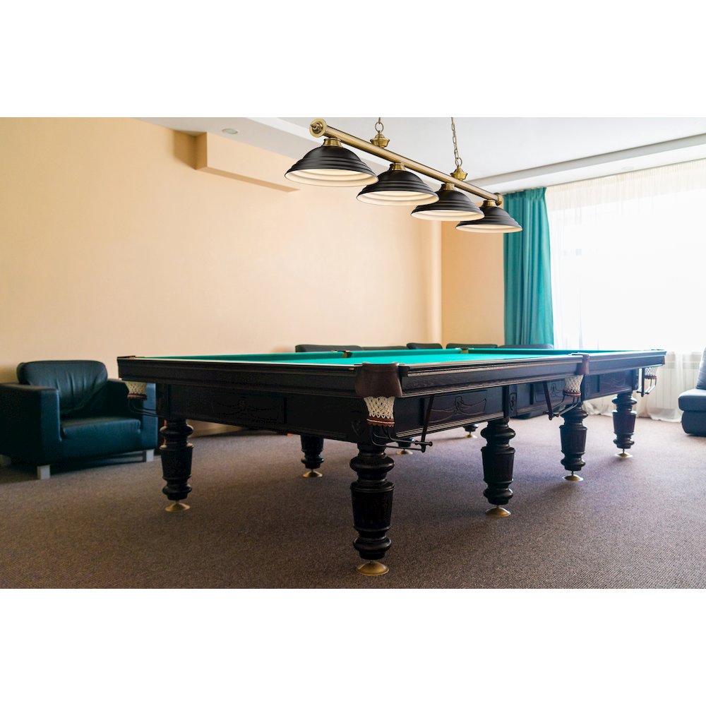 Z-Lite Cordon 4 Light Billiard, Steel Frame, Matte Black Shade Color