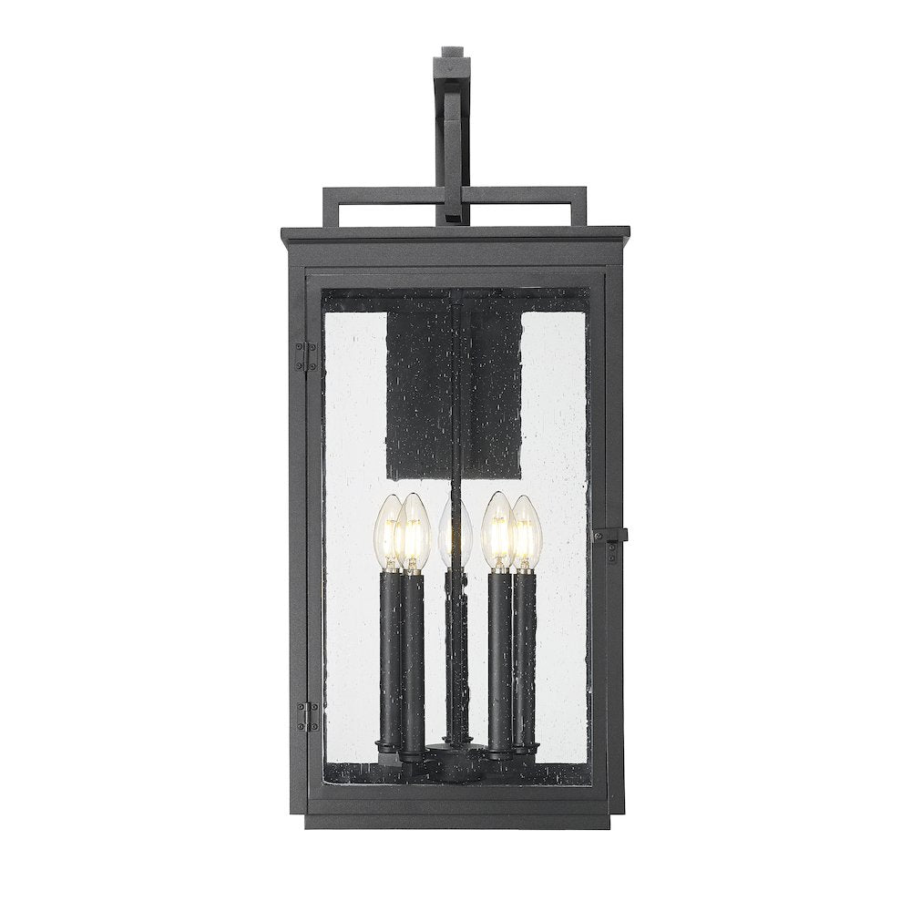 Z-Lite Hartwell 5 Light Outdoor Wall Light in Sand Black color, Aluminum frame