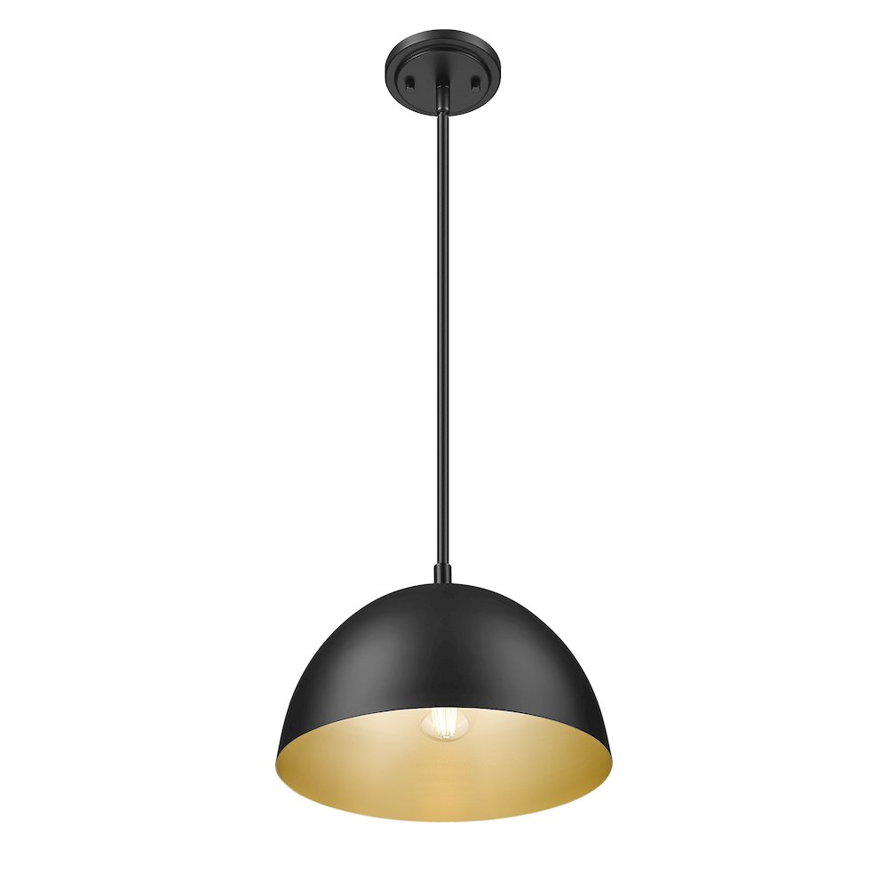 Z-Lite 1 Light Pendant, Matte Black