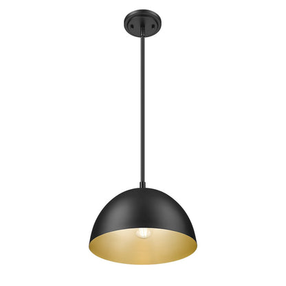 Z-Lite 1 Light Pendant, Matte Black