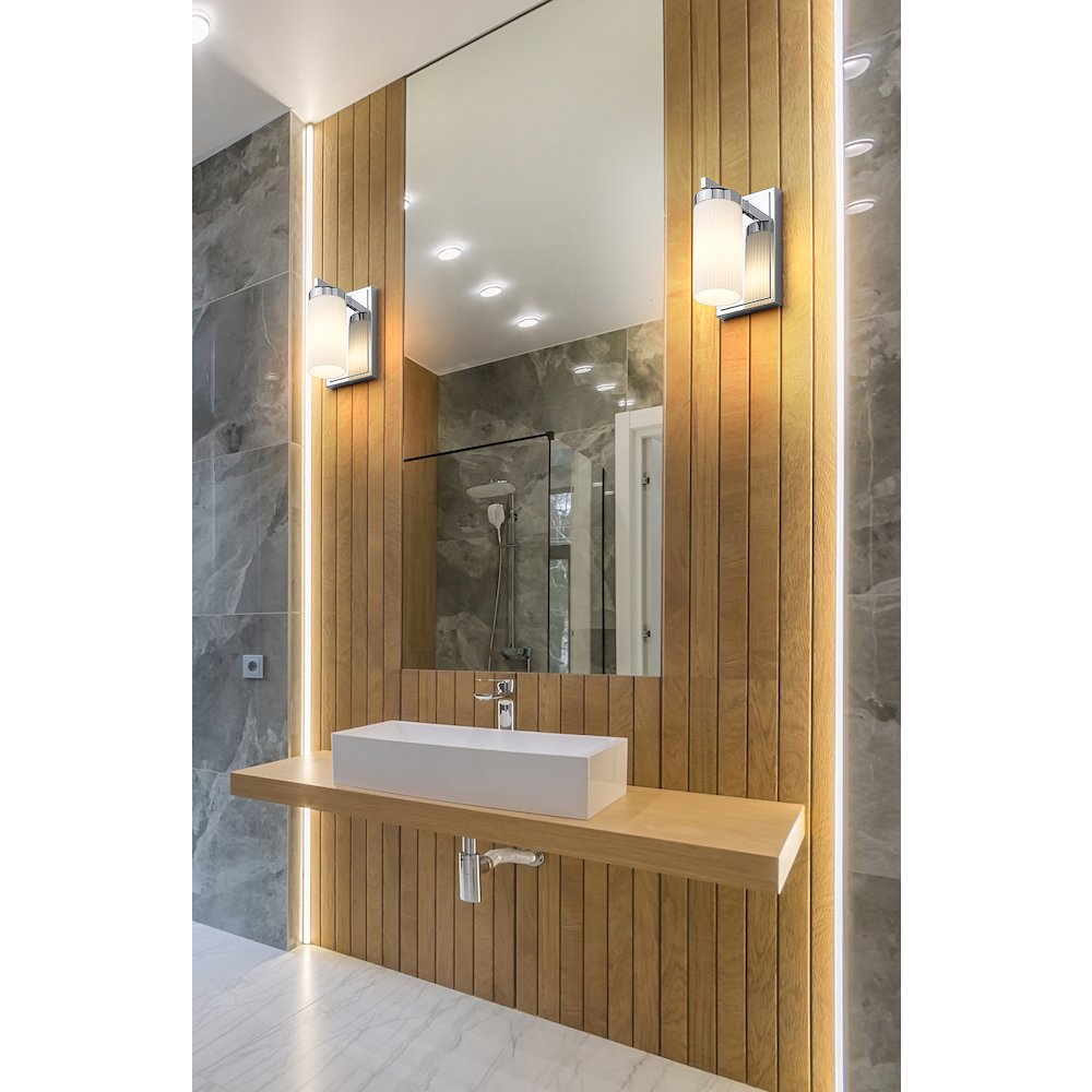 Z-Lite Danica 1 Light Wall Sconce in Chrome color, Steel frame