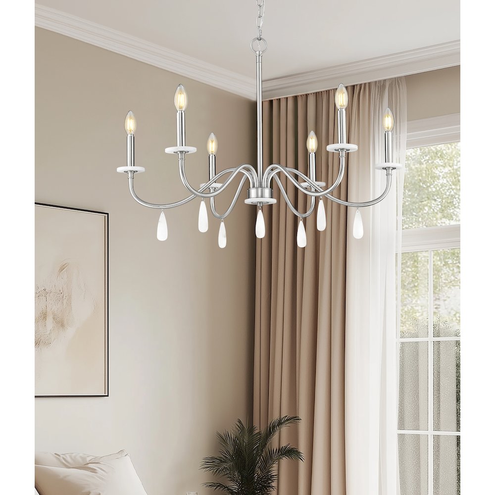 Z-Lite 6 Light Chandelier, Brushed Nickel