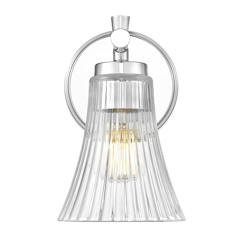 Z-Lite Belle 1 Light Wall Sconce in Chrome color, Steel frame
