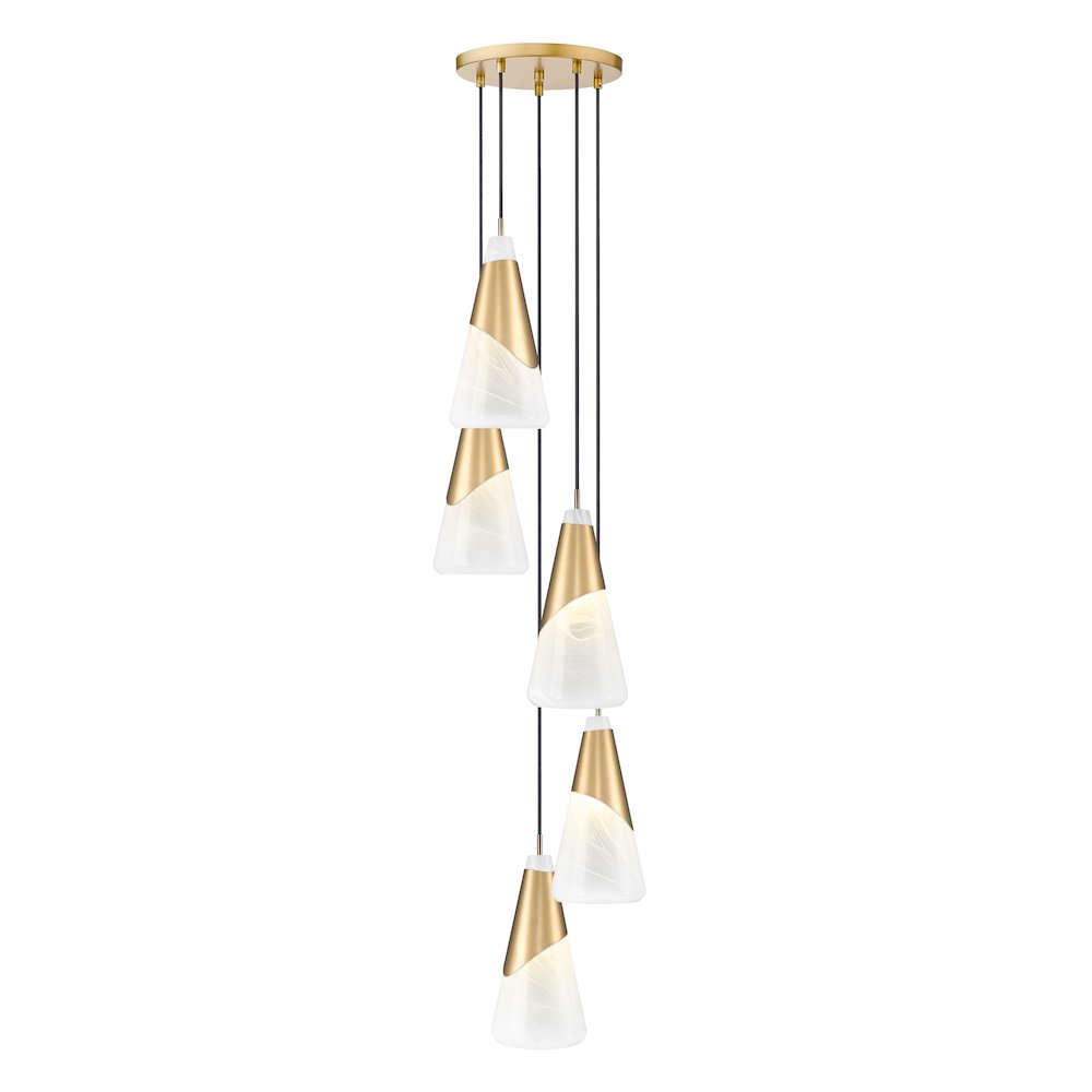 Z-Lite Aimie 5 Light Chandelier, Modern Gold