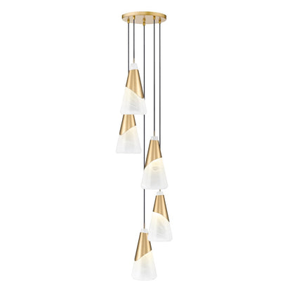 Z-Lite Aimie 5 Light Chandelier, Modern Gold