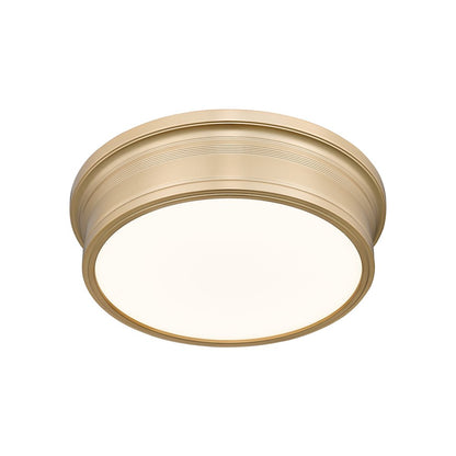 Z-Lite 1 Light Flush Mount, Modern Gold
