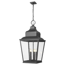 Z-Lite 5 Light Outdoor Chain Mount Ceiling Fixture, Sand Black