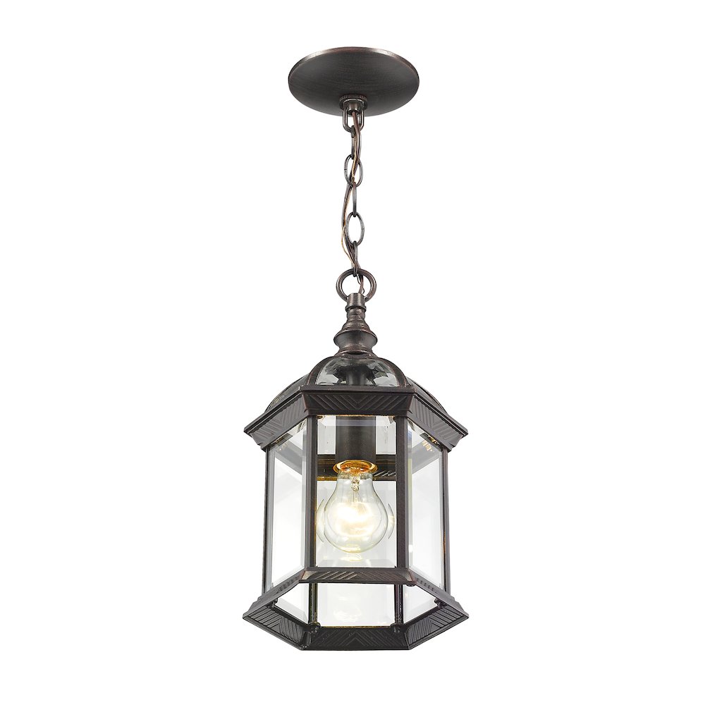 Z-Lite Annex 1 Light Outdoor Chain Mount Ceiling Fixture, Rust