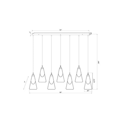 Z-Lite Aimie 7 Light Linear Chandelier, Matte Black