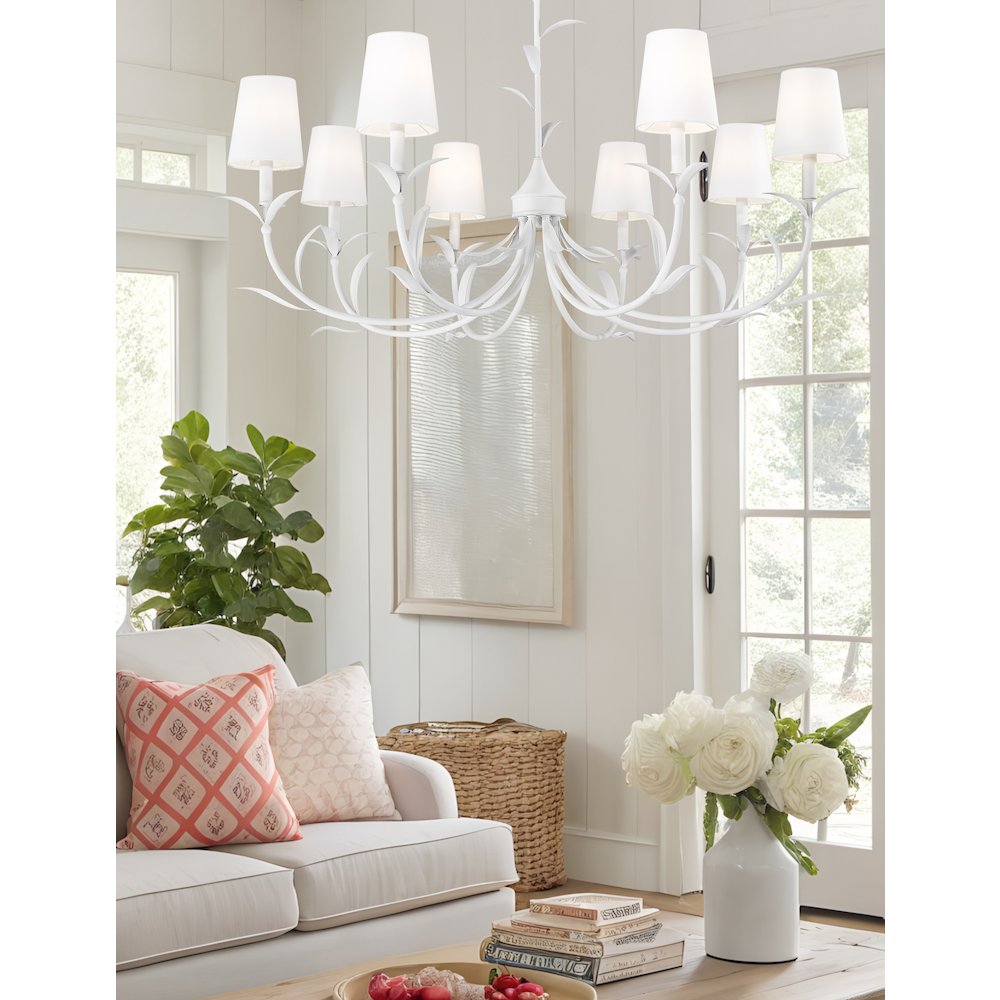 Z-Lite 8 Light Chandelier, Textured White