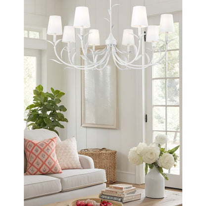 Z-Lite 8 Light Chandelier, Textured White