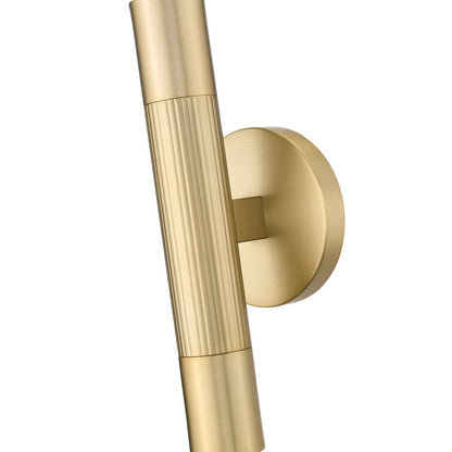 Z-Lite Stari 2 Light Wall Sconce in Modern Gold color, Steel frame
