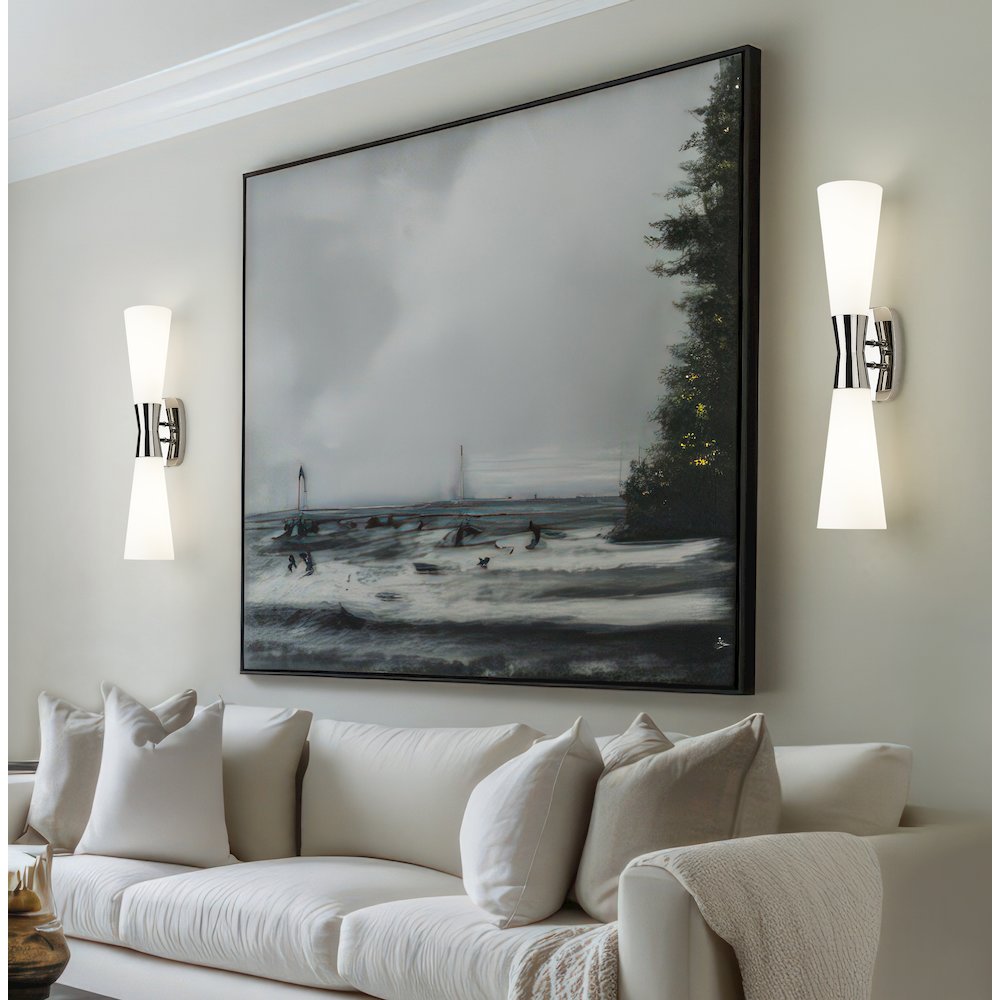 Z-Lite 2 Light Wall Sconce, Polished Nickel