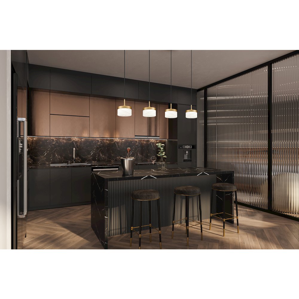 Z-Lite 1 Light Pendant, Modern Gold