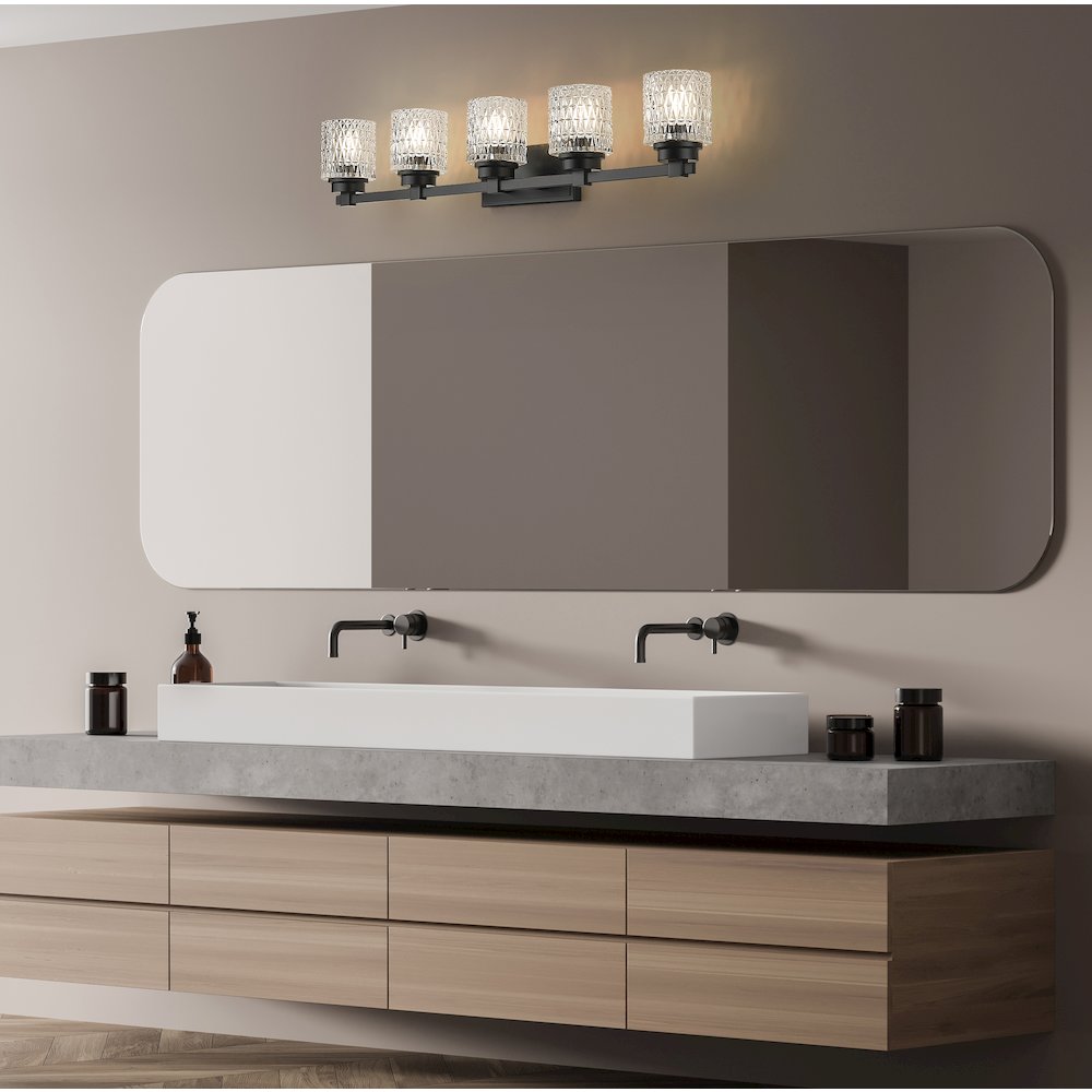 Z-Lite 5 Light Vanity, Matte Black