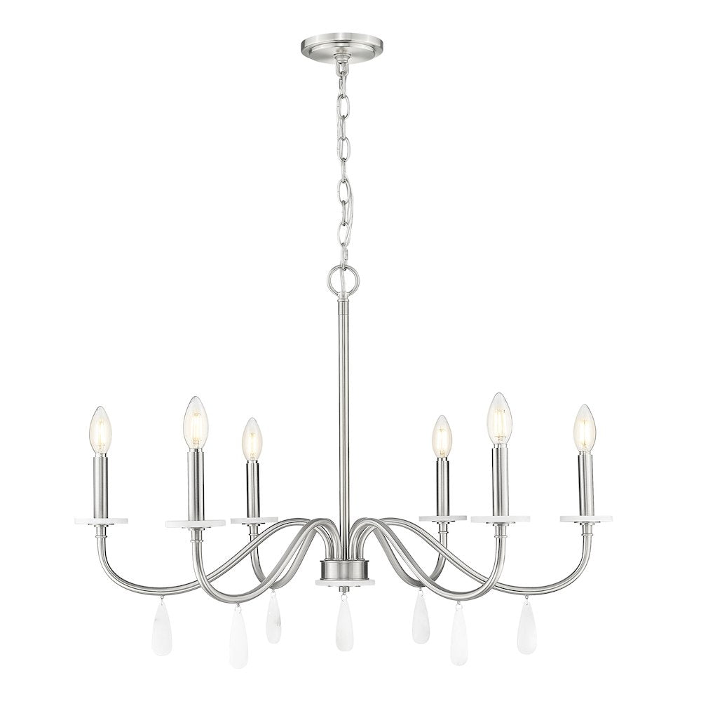 Z-Lite 6 Light Chandelier, Brushed Nickel