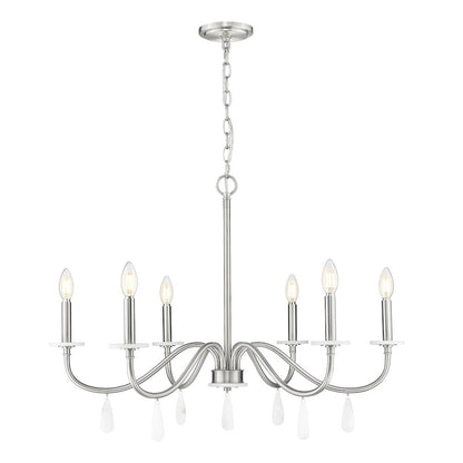 Z-Lite 6 Light Chandelier, Brushed Nickel