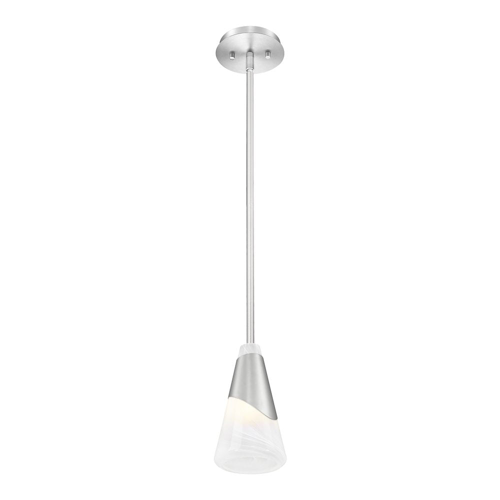 Z-Lite Aimie 1 Light Pendant, Brushed Nickel
