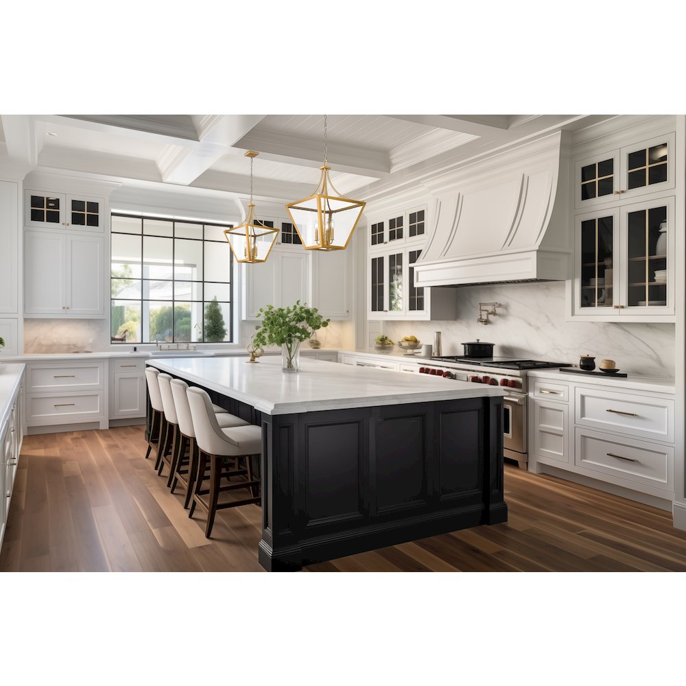 Z-Lite 4 Light Chandelier, Rubbed Brass