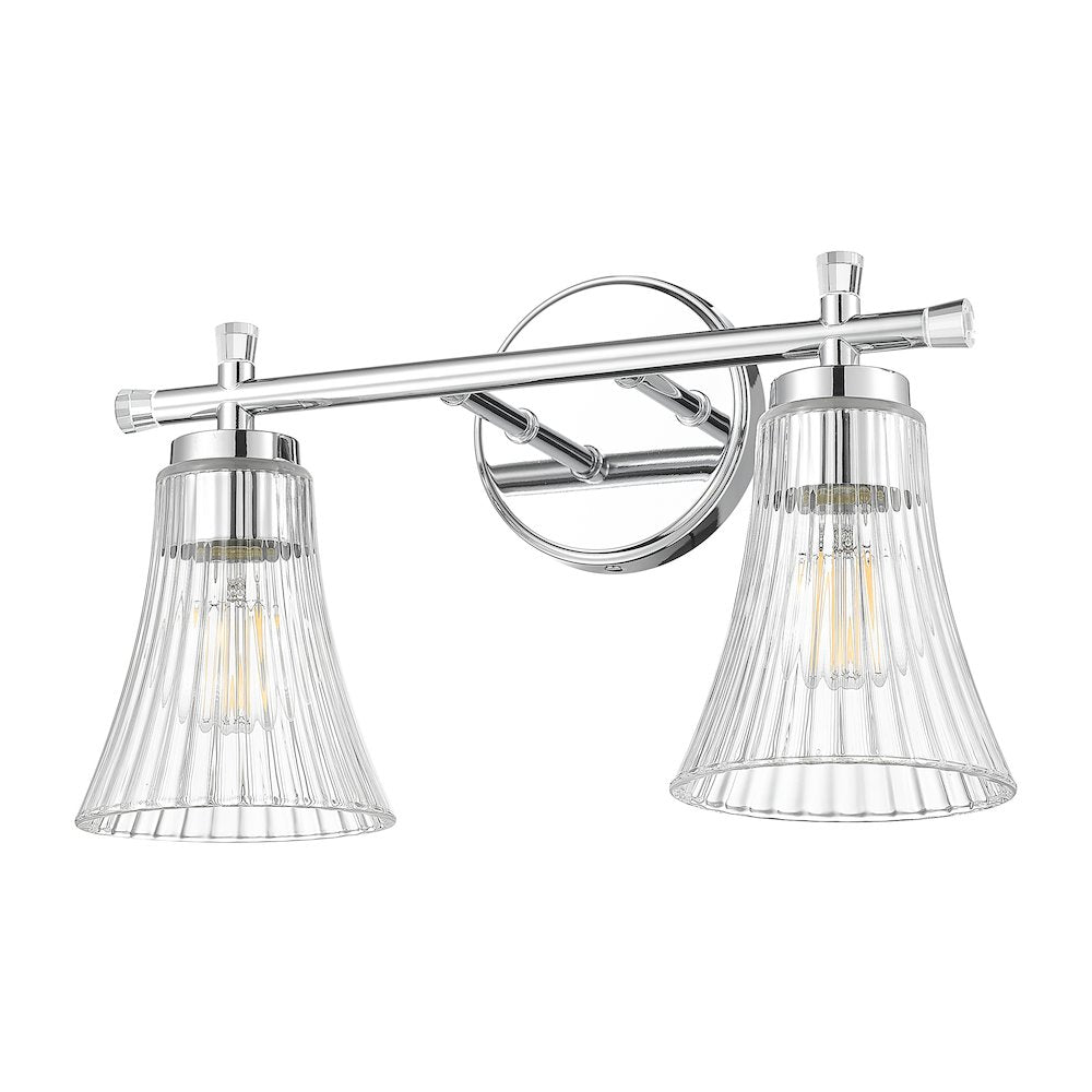 Z-Lite Belle 2 Light Vanity in Chrome color, Steel frame