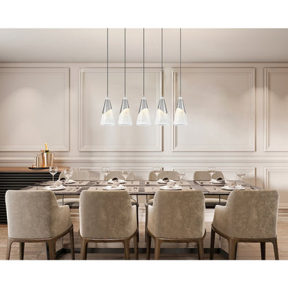 Z-Lite Aimie 5 Light Linear Chandelier, Brushed Nickel