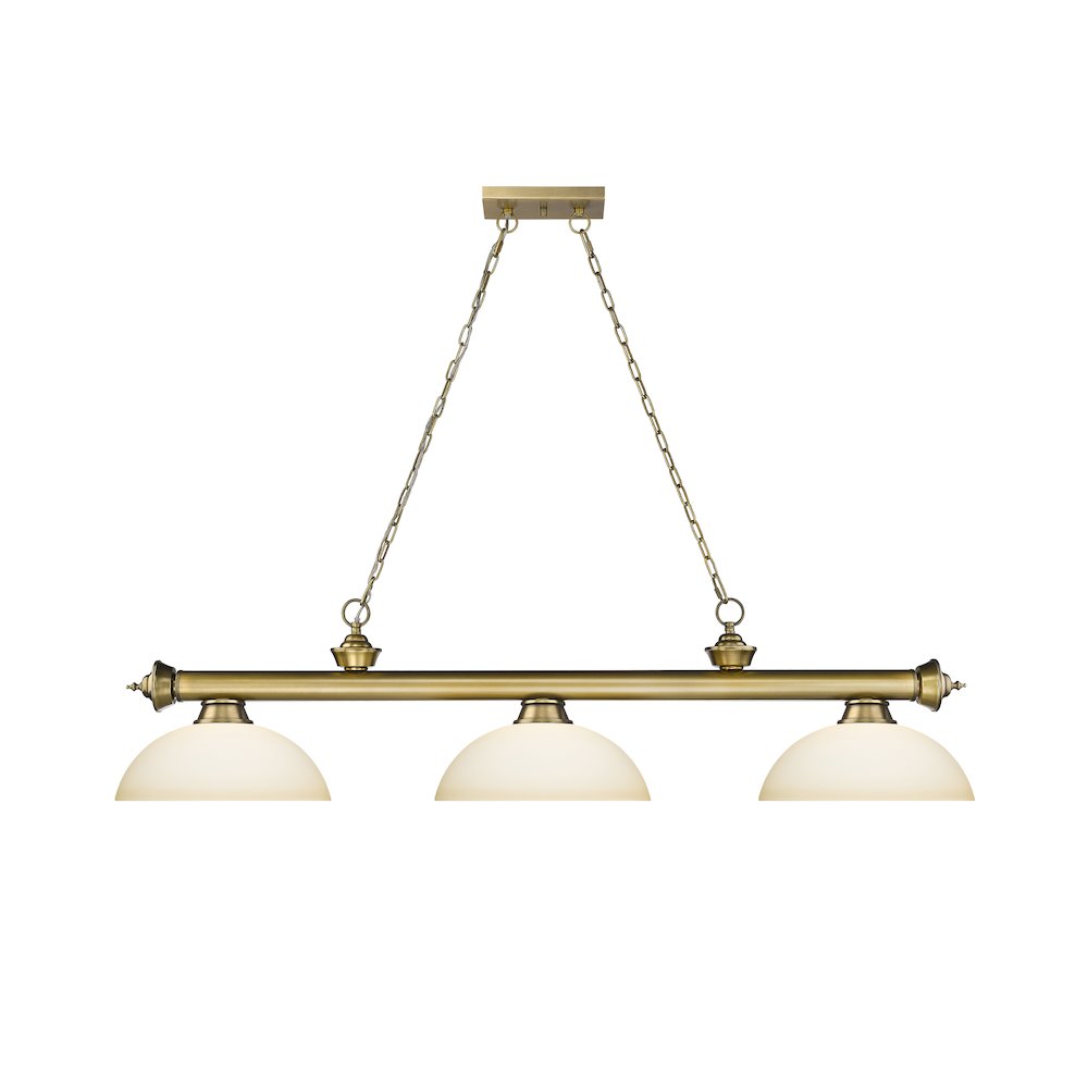 Z-Lite Cordon 3 Light Billiard, Steel Frame, Matte Opal Shade Color