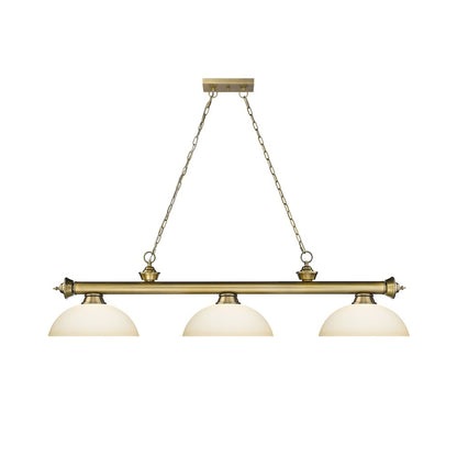Z-Lite Cordon 3 Light Billiard, Steel Frame, Matte Opal Shade Color