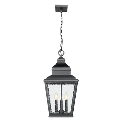 Z-Lite 3 Light Outdoor Chain Mount Ceiling Fixture, Sand Black