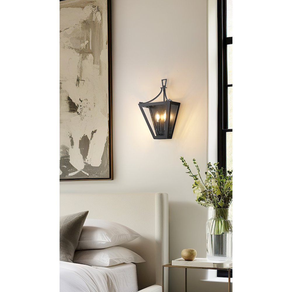 Z-Lite 2 Light Wall Sconce, Iron Ore